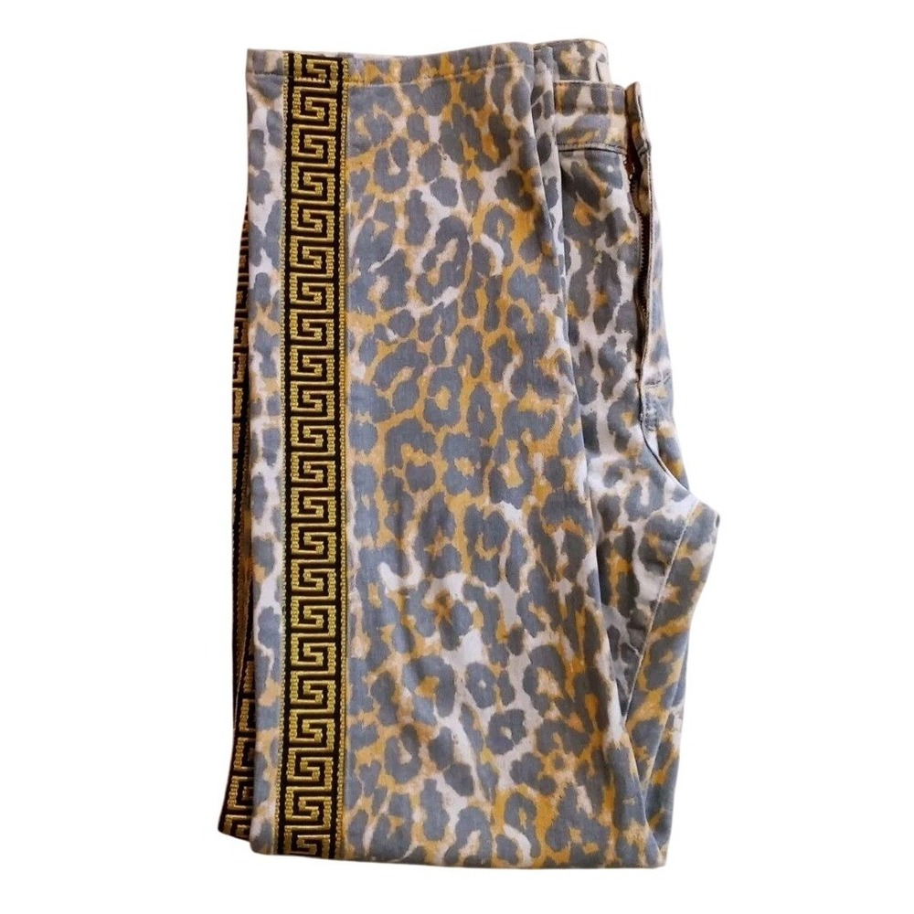 Joe's Jeans Leopard Gold Sparkly Geometric Trim $189. Ankle Mid Rise 32 - Picture 2 of 12